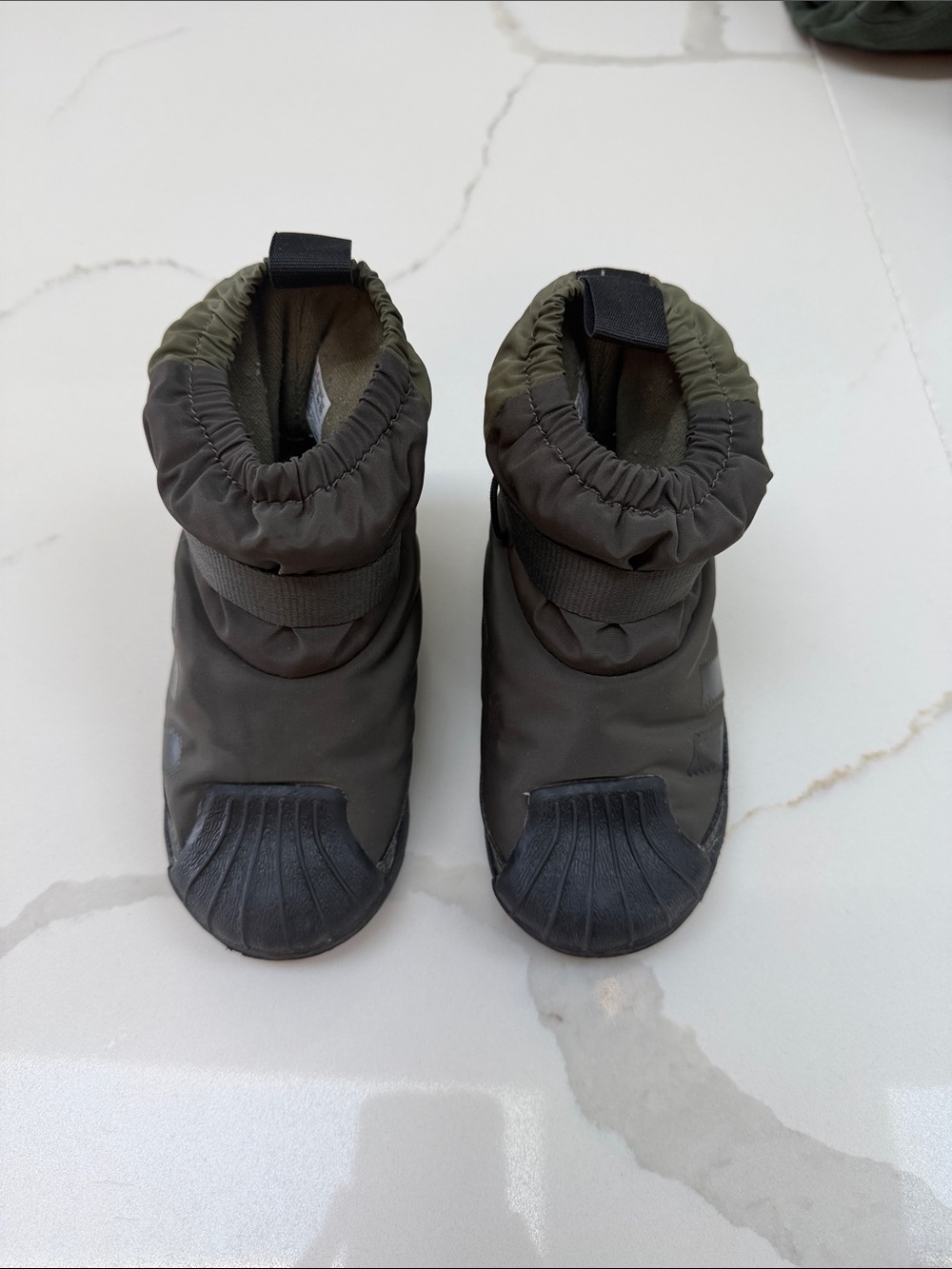 adidas Olive Green and Black Kids Snow Boots